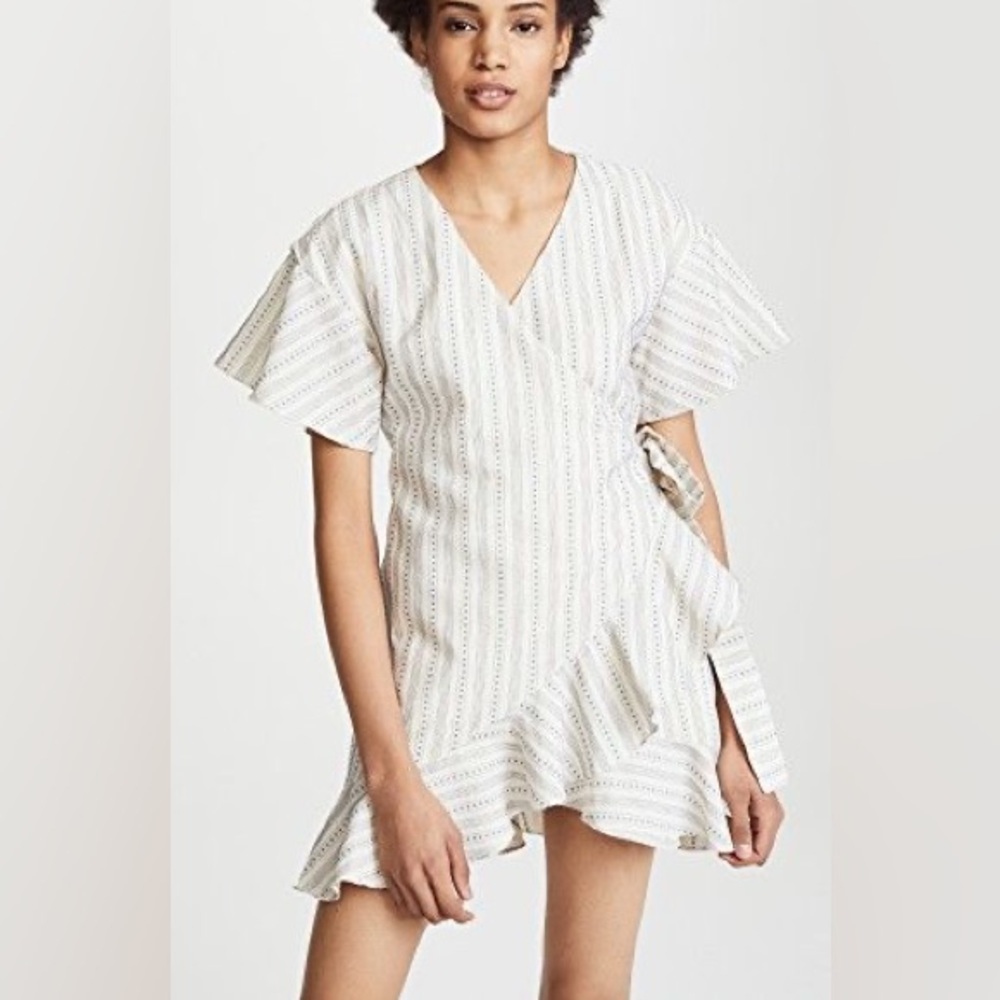 J.O.A. striped wrap dress